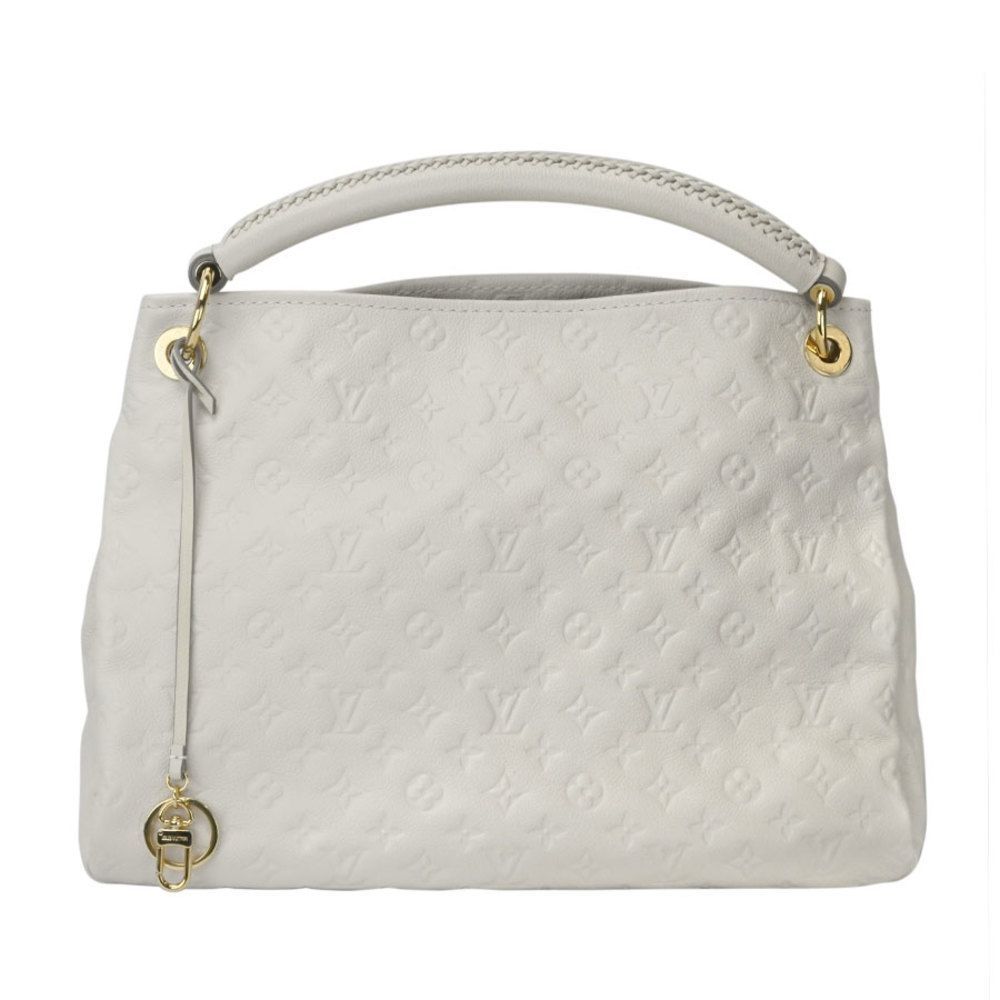 Louis Vuitton Artsy MM Monogram Amplant Neige White Leather Shoulder Bag
